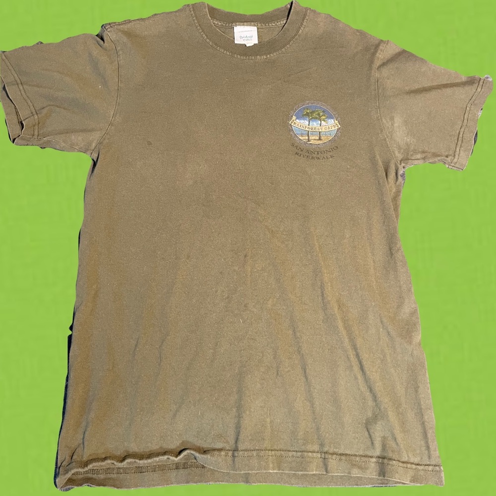 🆕Vintage Washed “Rainforest Cafe” Logo Front & Back T-Shirt